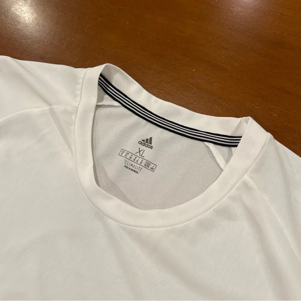 Adidas Men’s Climalite ID Performance Short-Sleeve Tee White/Black XL Workout